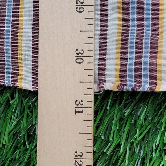 Vintage 80s Disco Vertical Stripes Shirt Large 23x31 Yellow - Picture 6 of 11